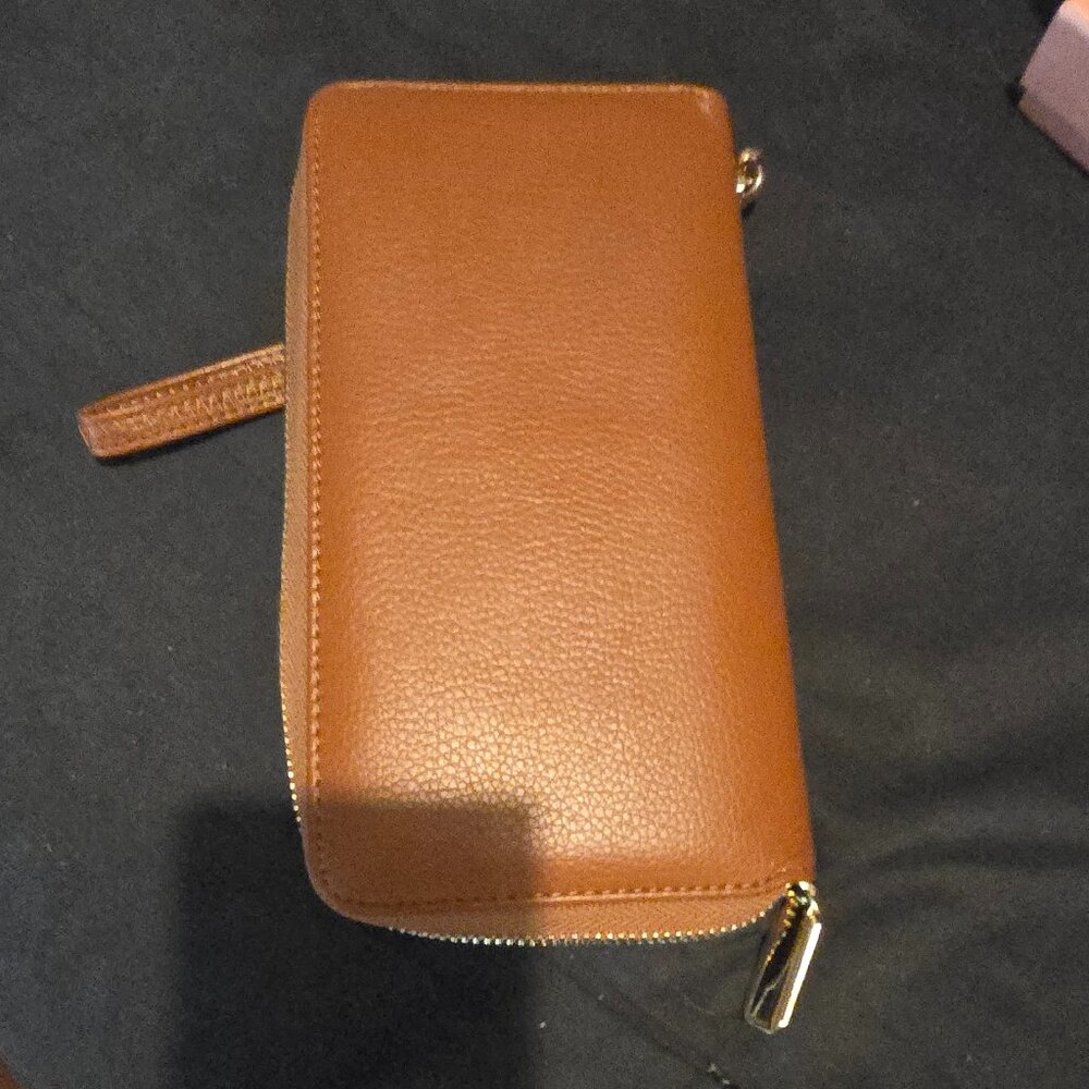 Chelmon Women's Vegan Leather Clutch Wallet with Zip X- Large Capacity